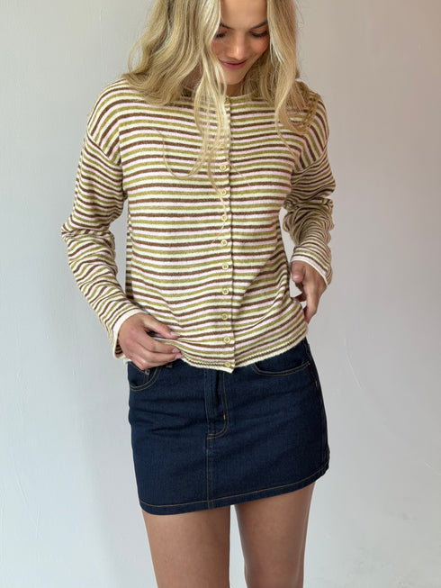 September Cardigan // Honey Stripe *PREORDER 9/18*