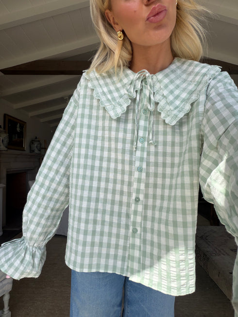 Honey Honey Top // Sea Gingham