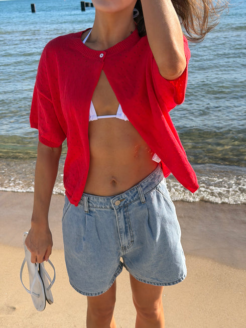 Sunny Days Cardigan // Red