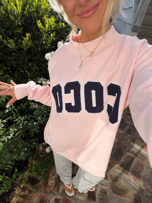 Coco Girl Mockneck // Navy Pink