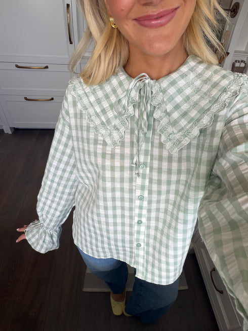 Honey Honey Top // Sea Gingham