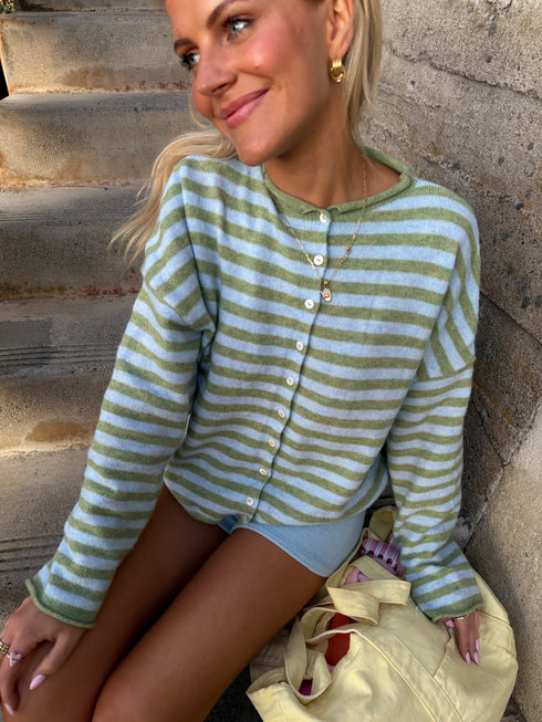 Coco Cutie Cardigan // Palm Stripe