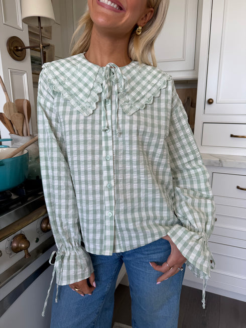 Honey Honey Top // Sea Gingham