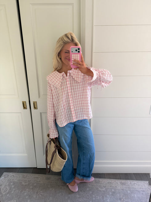 Honey Honey Top // Pink Gingham