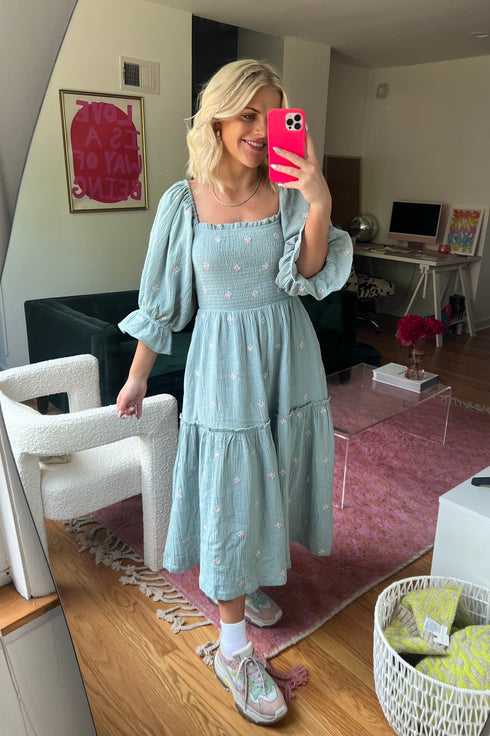 Lillies Love Midi Dress // Sky *RESTOCKED*