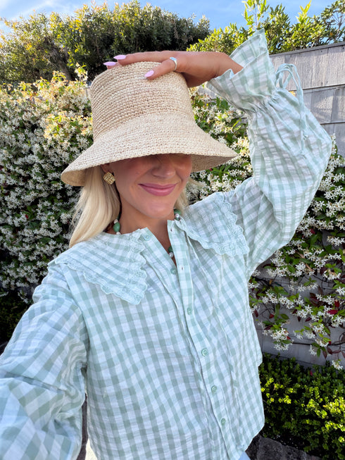 Honey Honey Top // Sea Gingham