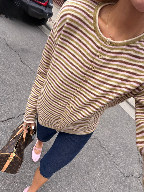 September Cardigan // Honey Stripe *PREORDER 9/18*