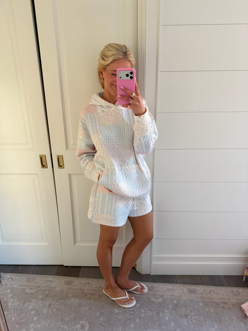 Club Quilted Short // Blue Floral