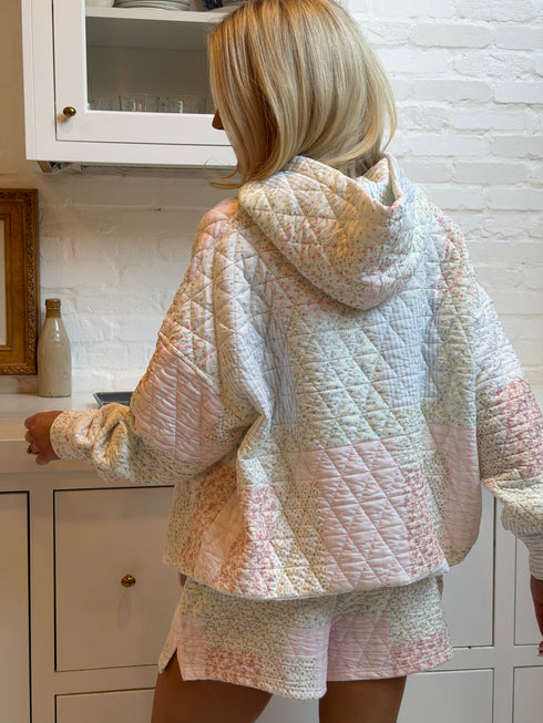 Club Quilted Hoodie // Pastel Pink