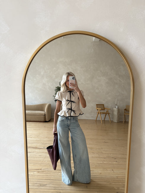 Tea Time Bow Top // Cream