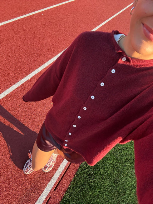 Coco Cutie Cardigan // Wine *PREORDER*