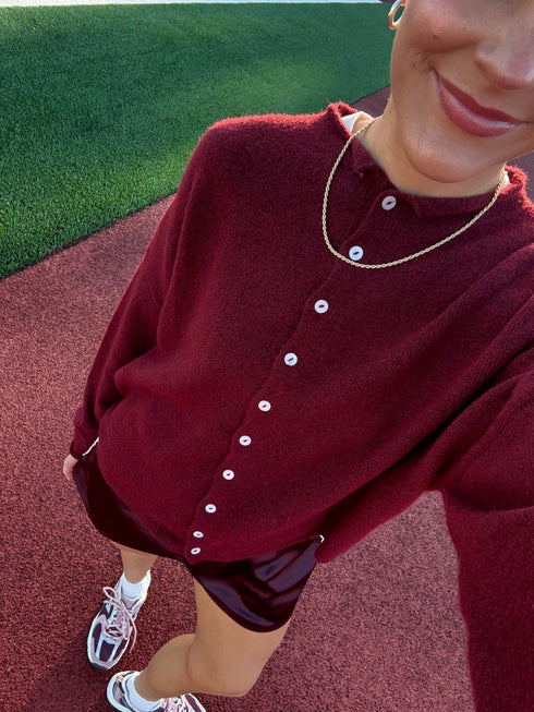 Coco Cutie Cardigan // Wine *PREORDER*