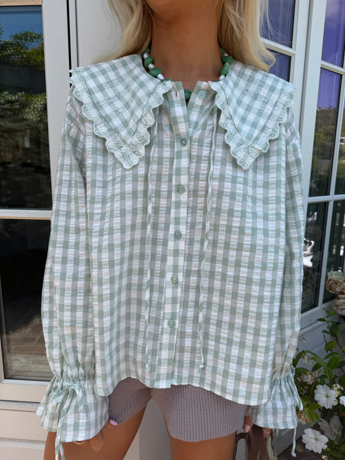 Honey Honey Top // Sea Gingham