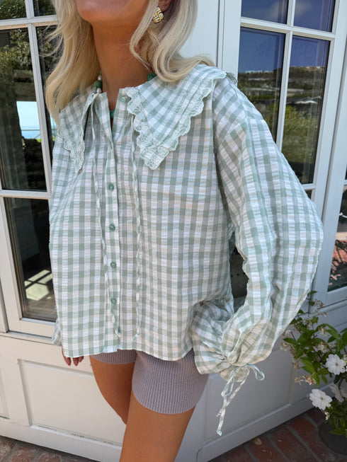 Honey Honey Top // Sea Gingham