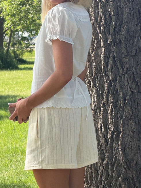 Sunrise Pointelle Short // Butter