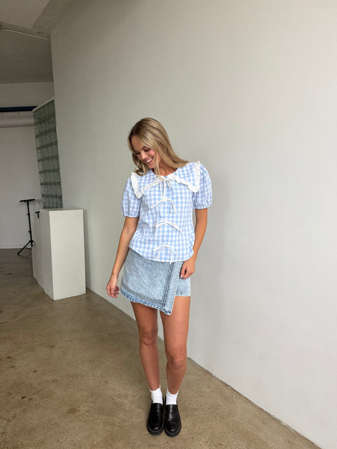 Cottage Top // Blue Gingham