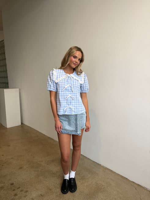 Cottage Top // Blue Gingham