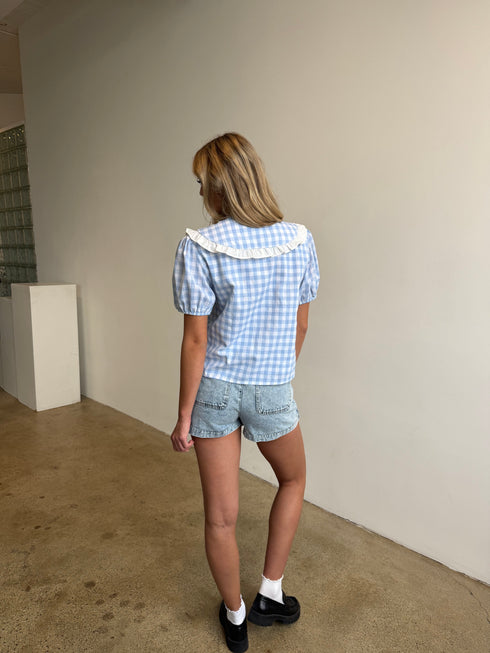 Cottage Top // Blue Gingham