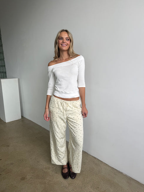 Market Pant // Cream Dottie