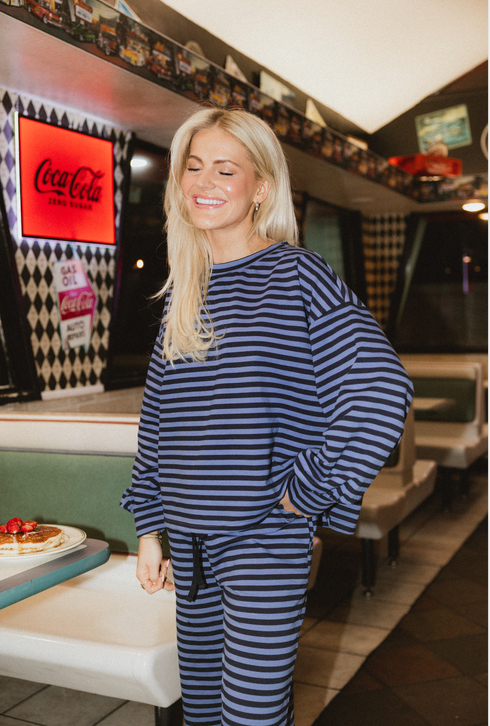 Breakfast Club Pullover // Midnight Stripe