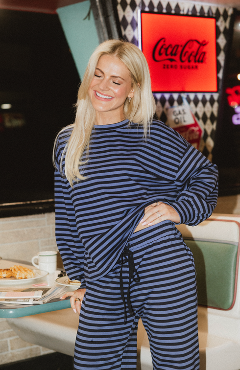 Breakfast Club Pullover // Midnight Stripe