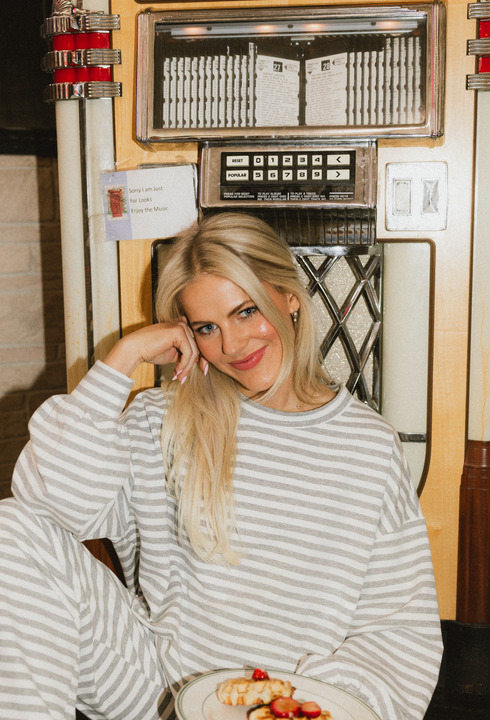 Breakfast Club Pullover // Cloud Stripe