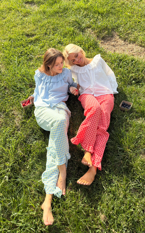 Gingham Girl Pant // Coral