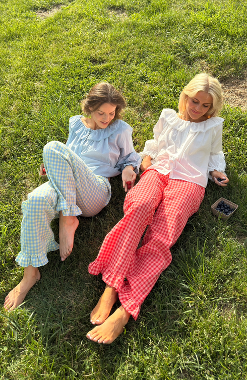 Gingham Girl Pant // Coral