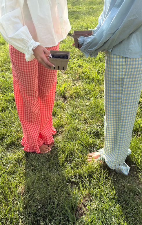 Gingham Girl Pant // Lemon