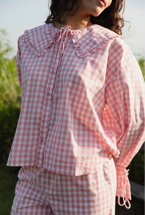 Bea Gingham Top // Peony