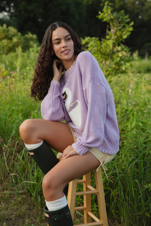 Heirloom Swan Knit // Lilac