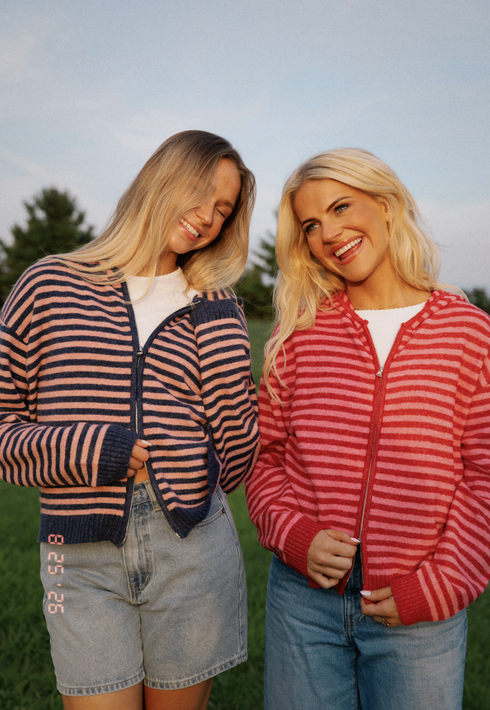 Club Cutie Zip-Up // Denim-Pink