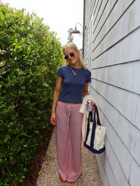 Sunny and Striped Pants // Red