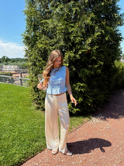 Sol Satin Pant // Cream