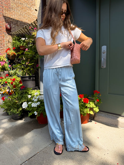 Sol Satin Pant // Sky