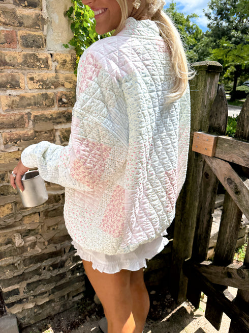 Club Coco Quilted Mockneck// Pastel Pink *RESTOCKED*