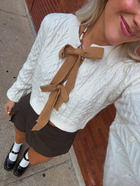 Magic Bow-ment Cardigan// Cream