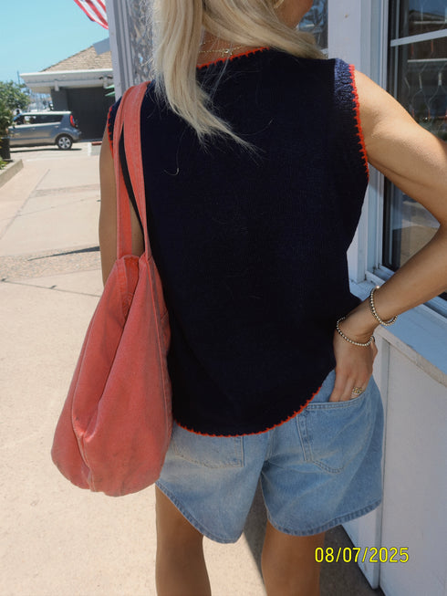 Maine Chick Knit Top // Navy