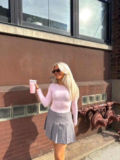 Pleated Princess Checked Skirt // Brown