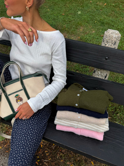 Honey Pointelle Long Sleeve Tee // White *RESTOCKED*