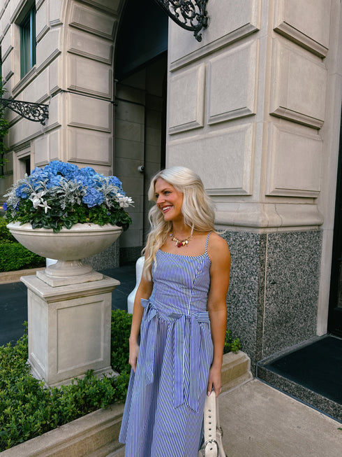 Hamptons House Midi Dress// Blue