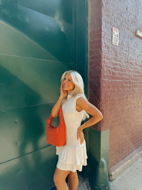 Let's Go Girls Dress// Cream