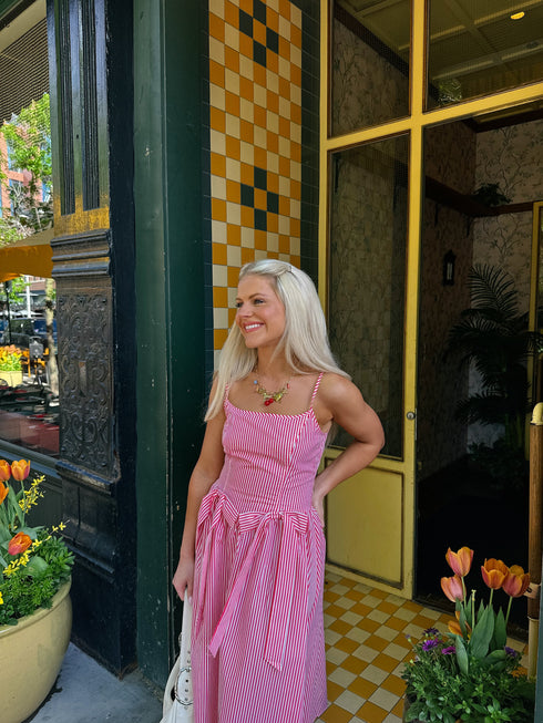 Hamptons House Midi Dress// Pink *RESTOCKED*