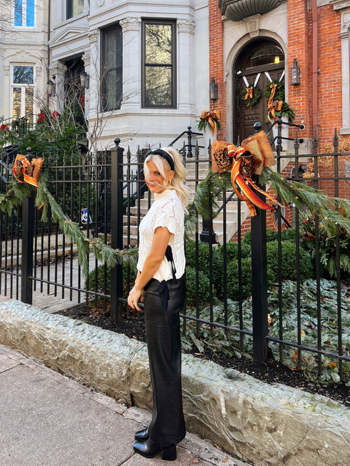 Bow Babe Sweater Top// White