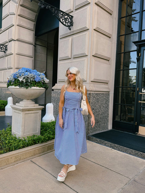 Hamptons House Midi Dress// Blue
