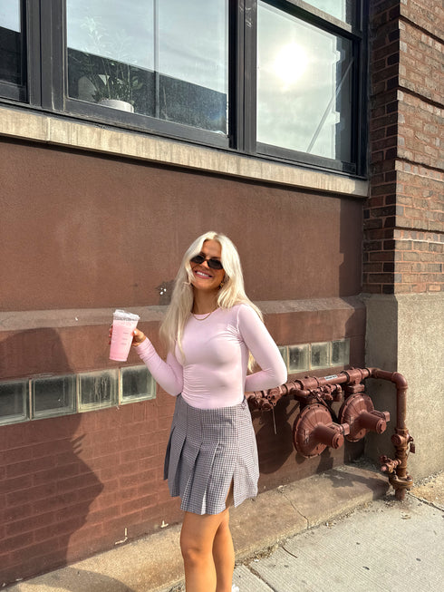 Pleated Princess Checked Skirt // Brown