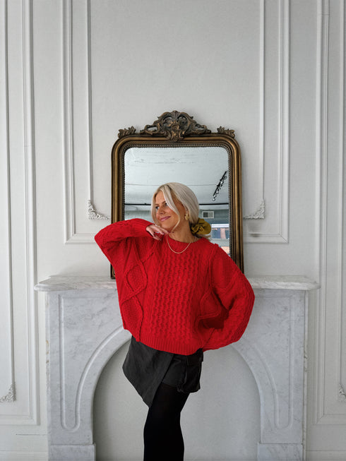 Mistletoe Magic Sweater // Red
