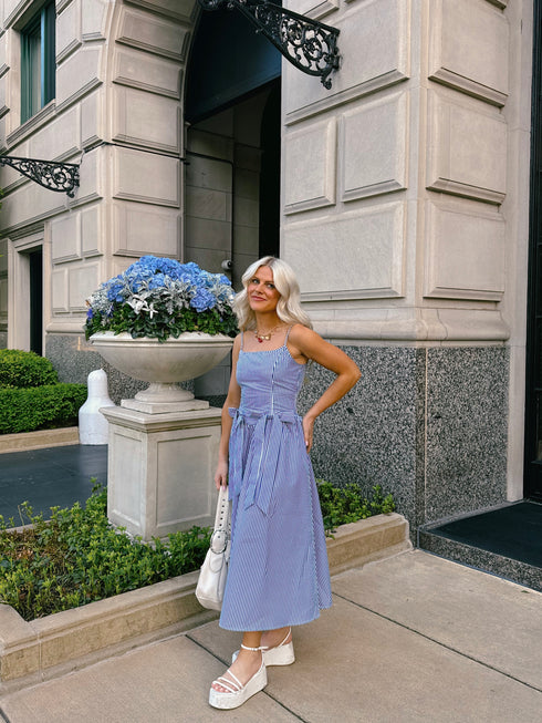 Hamptons House Midi Dress// Blue