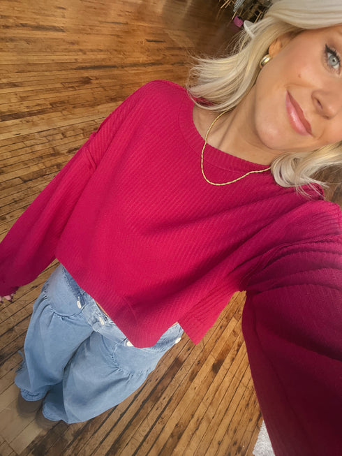 Holly Jolly Ribbed Pullover