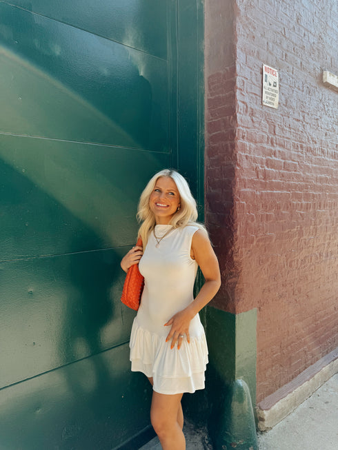 Let's Go Girls Dress// Cream